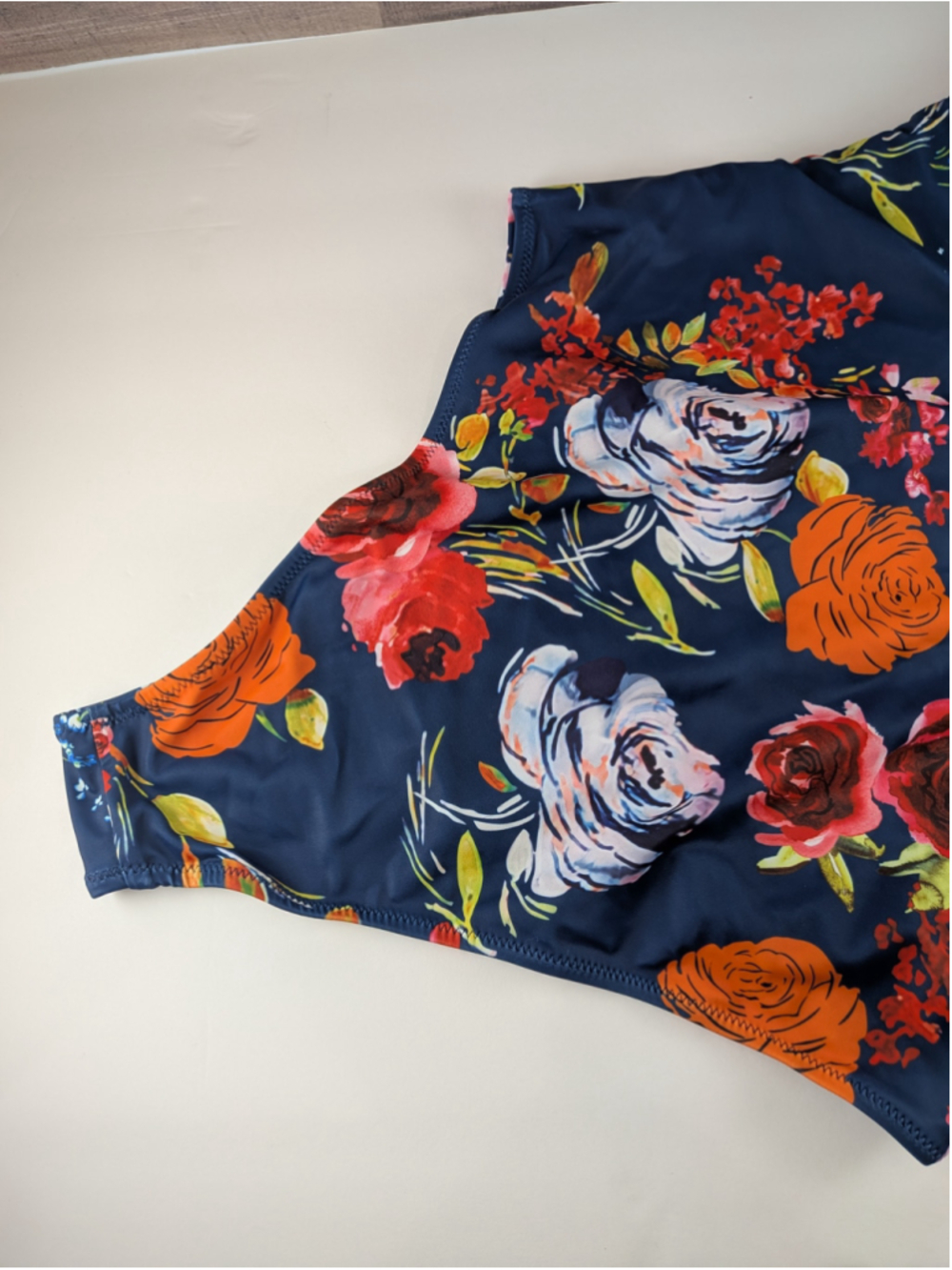 Cupshe Navy Floral One Piece Swimsuit L - Picture 7 of 9